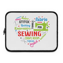 Colorful Sewing Word Cloud Laptop Sleeve