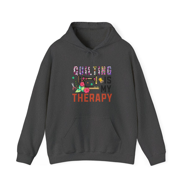 Floral Quilting is My Therapy Unisex Heavy Blend™ Hooded Sweatshirt