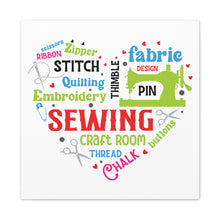 Colorful Sewing Word Cloud - Canvas Gallery Wraps