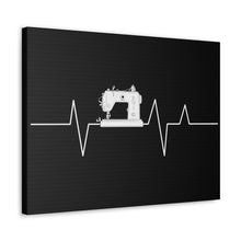 Sewing Machine Heart Beat - Black - Canvas Gallery Wraps