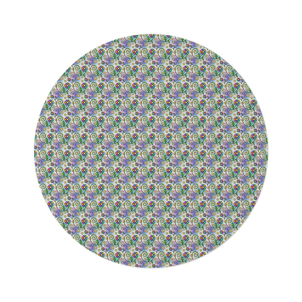 Floral Collage Pattern 1 Round Rug