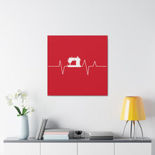 Sewing Machine Heart Beat - Red - Canvas Gallery Wraps