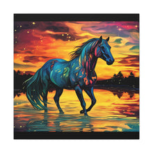 Colorful Modern Horse - Canvas Gallery Wraps - Black