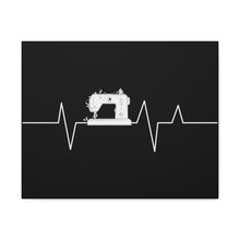 Sewing Machine Heart Beat - Black - Canvas Gallery Wraps