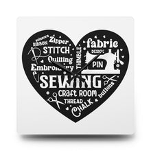 Black Sewing Word Cloud Acrylic Wall Clock