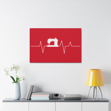 Sewing Machine Heart Beat - Red - Canvas Gallery Wraps