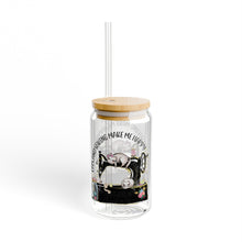Cats and Sewing Sipper Glass, 16oz