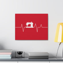 Sewing Machine Heart Beat - Red - Canvas Gallery Wraps