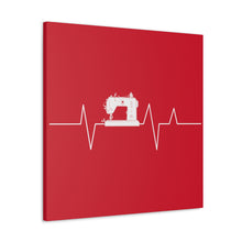 Sewing Machine Heart Beat - Red - Canvas Gallery Wraps