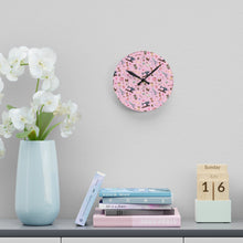 Sewing Elements Pink Acrylic Wall Clock