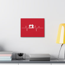 Sewing Machine Heart Beat - Red - Canvas Gallery Wraps