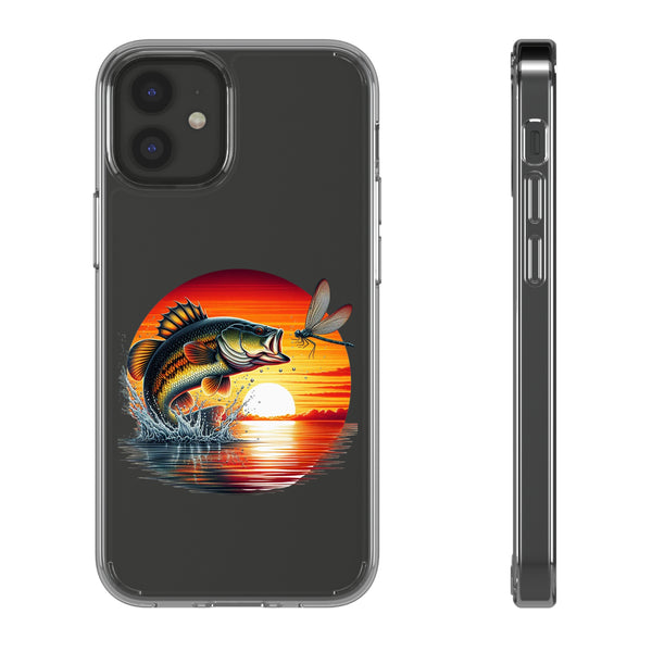 Bass Fish Over Sunset - Clear Cases