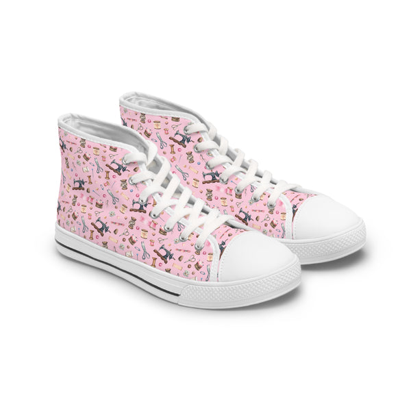 Sewing Elements Pink Women's High Top Sneakers