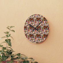 Watercolor Sewing Supplies 11 Acrylic Wall Clock