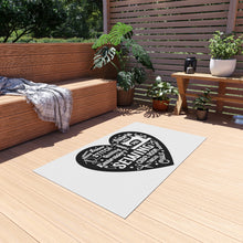 Black Sewing Word Cloud Outdoor Rug