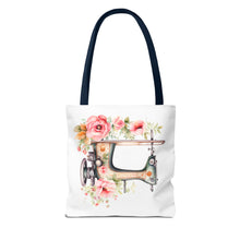 Blue Floral Sewing Machine Tote Bag