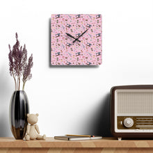 Sewing Elements Pink Acrylic Wall Clock