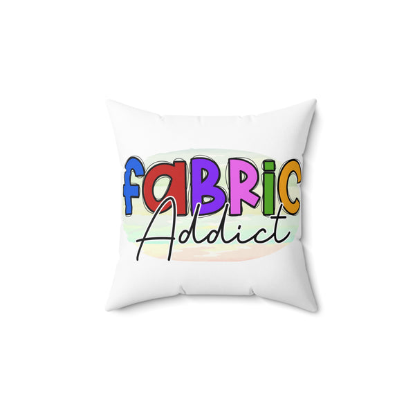 Fabric Addict Spun Polyester Square Pillow - White