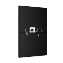 Sewing Machine Heart Beat - Black - Canvas Gallery Wraps