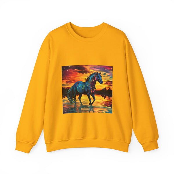 Colorful Modern Horse Unisex Heavy Blend™ Crewneck Sweatshirt