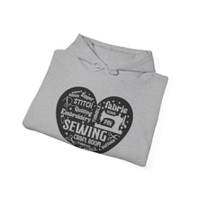 Black Sewing Word Cloud Unisex Heavy Blend™ Hooded Sweatshirt