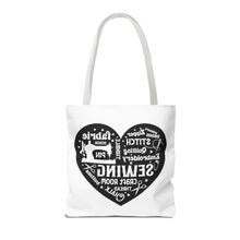 Black Sewing Word Cloud Tote Bag