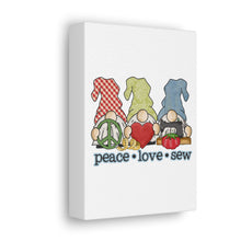 Peace, Love, Sew Gnomes - Canvas Gallery Wraps - White