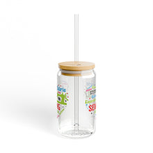 Colorful Sewing Word Cloud Sipper Glass, 16oz