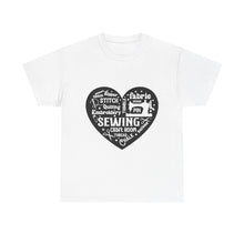 Black Sewing Word Cloud Unisex Heavy Cotton Tee