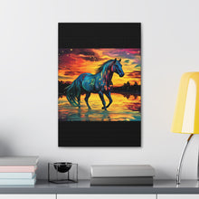 Colorful Modern Horse - Canvas Gallery Wraps - Black