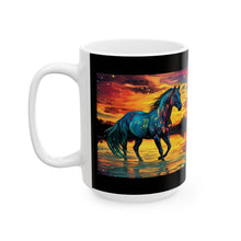 Colorful Modern Horse Ceramic Mug, (11oz, 15oz)