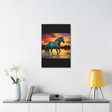 Colorful Modern Horse - Canvas Gallery Wraps - Black