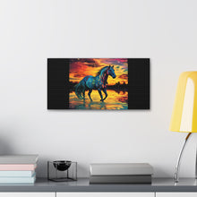 Colorful Modern Horse - Canvas Gallery Wraps - Black