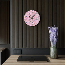 Sewing Elements Pink Acrylic Wall Clock