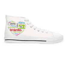 Colorful Sewing Word Cloud Women's High Top Sneakers