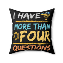 4 Questions Spun Polyester Square Pillow - Black