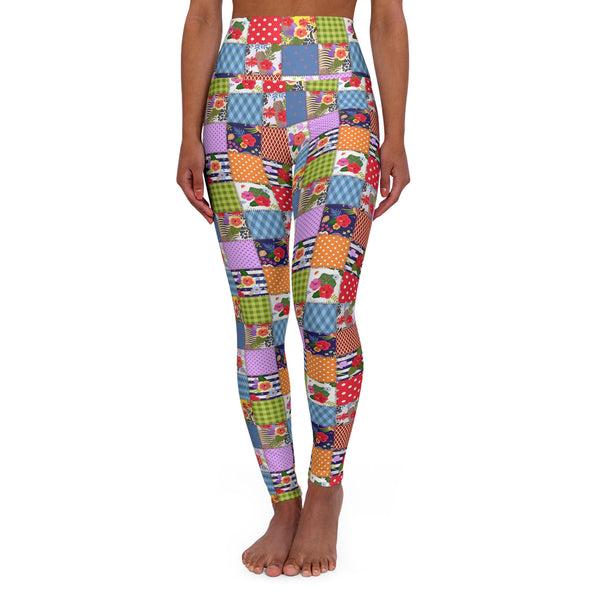 Quilt Pattern 2 High Waisted Yoga Leggings