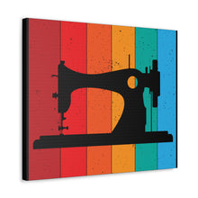 Retro Sewing Machine - Black - Canvas Gallery Wraps