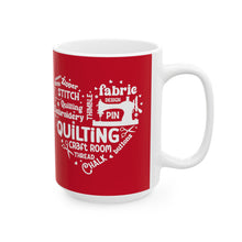 Quilting Word Cloud Ceramic Mug, (11oz, 15oz)