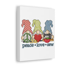 Peace, Love, Sew Gnomes - Canvas Gallery Wraps - White