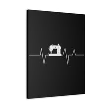 Sewing Machine Heart Beat - Black - Canvas Gallery Wraps