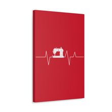 Sewing Machine Heart Beat - Red - Canvas Gallery Wraps