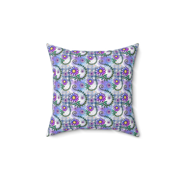 Floral Collage Pattern 2 Spun Polyester Square Pillow