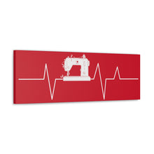 Sewing Machine Heart Beat - Red - Canvas Gallery Wraps