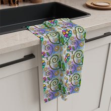 Floral Collage Pattern 1 Microfiber Tea Towel