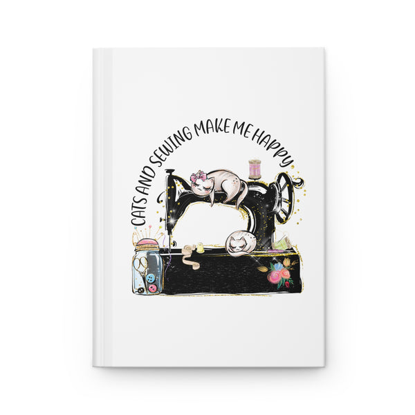 Cats and Sewing Hardcover Journal Matte