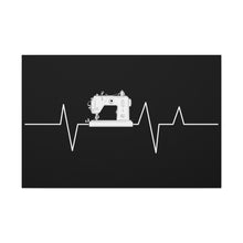 Sewing Machine Heart Beat - Black - Canvas Gallery Wraps