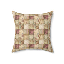 Vintage Patchwork Pattern 2 Spun Polyester Square Pillow