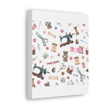Sewing Elements White - Canvas Gallery Wraps