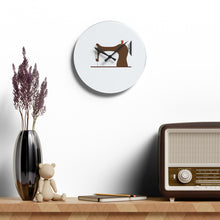 Vintage Sewing Machine Acrylic Wall Clock - White
